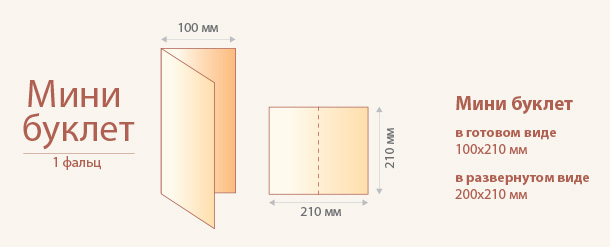 Размер мини буклета