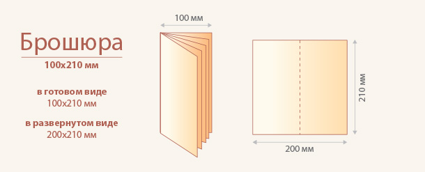 Размер брошюры 100x210